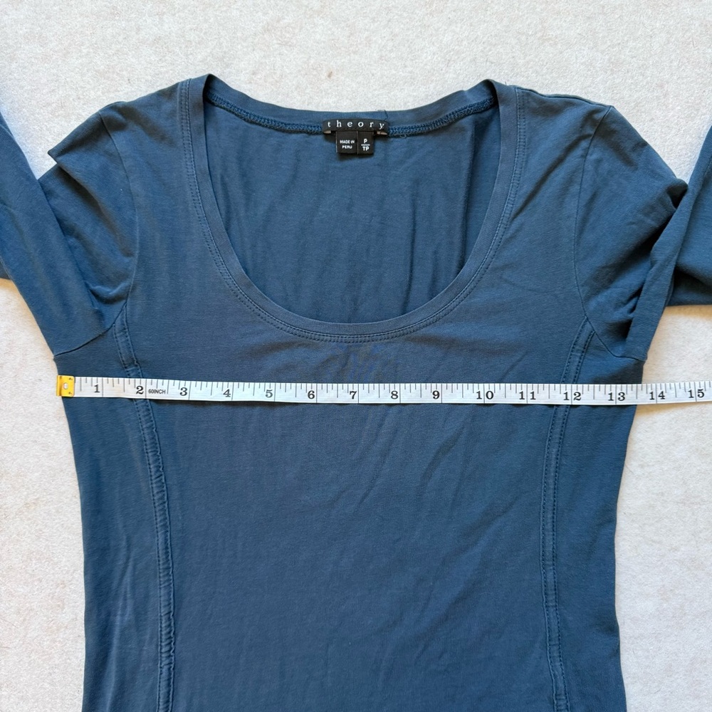 Theory Dark Slate Blue Fitted Long Sleeve - Picture 6 of 7